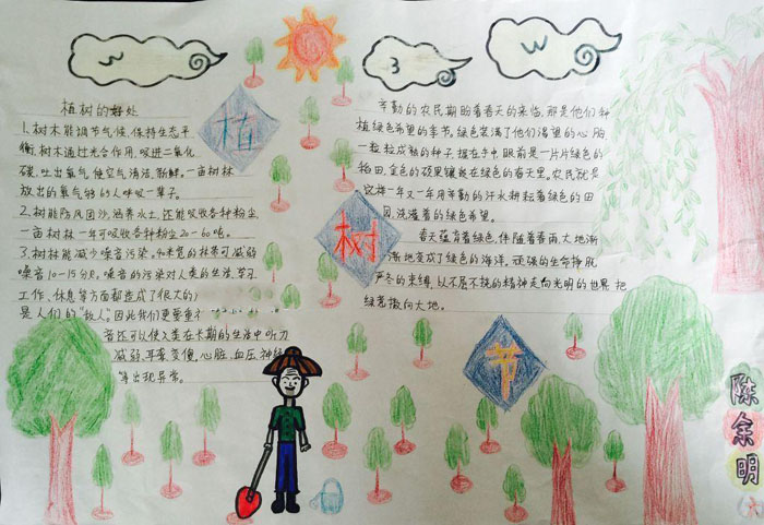 小學(xué)生植樹節(jié)手抄報，植樹的好處