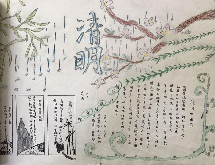 2020年清明節(jié)手抄報圖片，清明