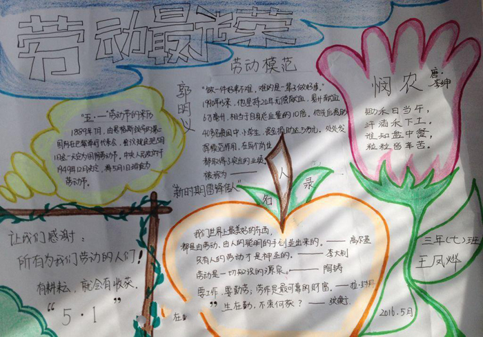 勞動節(jié)手抄報圖片，感謝勞動人民