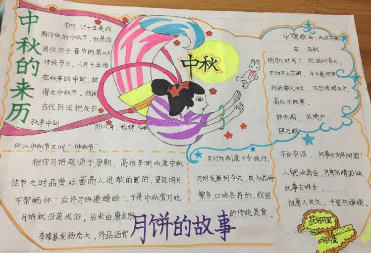 關(guān)于中秋節(jié)的手抄報(bào)，中秋的來歷