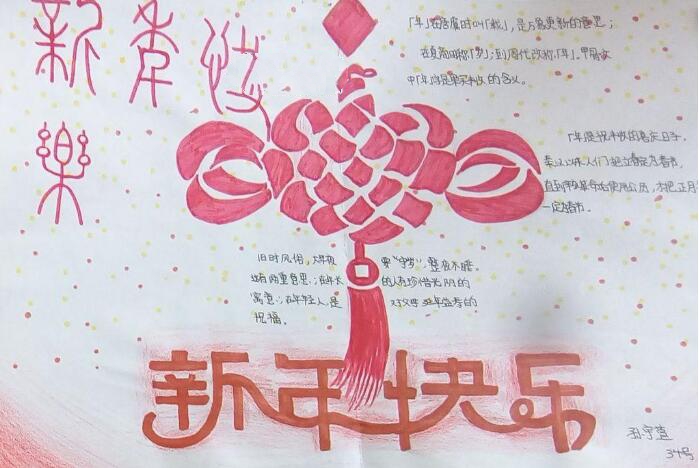 2018春節(jié)手抄報(bào)圖片，歡歡喜喜過(guò)大年