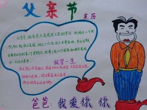 小學生父親節(jié)手抄報，父親節(jié)的來歷