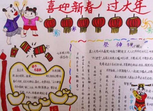 喜迎新春手抄報，過大年