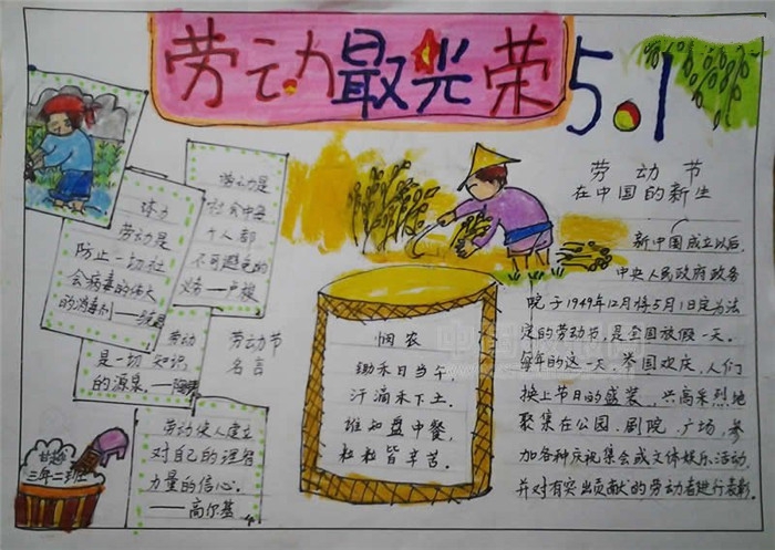 勞動(dòng)節(jié)手抄報(bào)，5.1勞動(dòng)最光榮