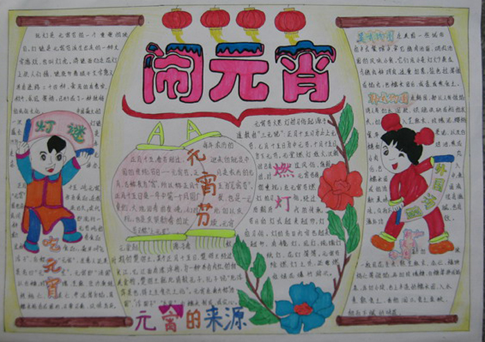 2020年關(guān)于元宵節(jié)的手抄報(bào)，鬧元宵