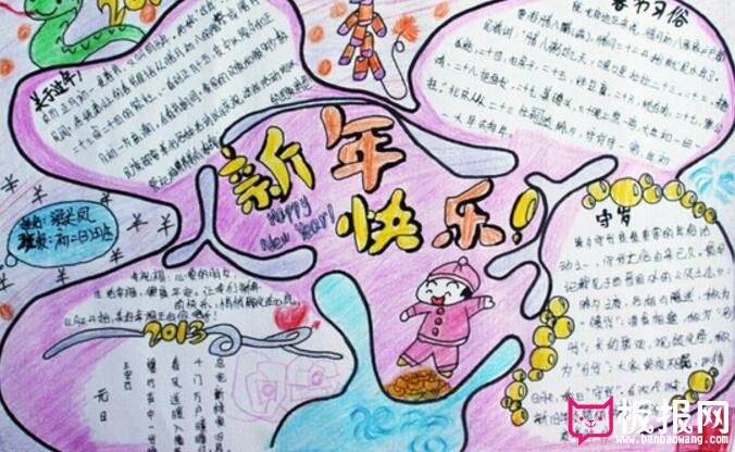 春節(jié)快樂手抄報，新年快樂手抄報