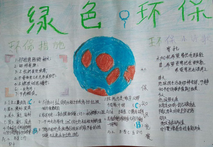 2018年世界環(huán)境日<a href=http://www.inspiredelm.com/shouchaobao/ target=_blank class=infotextkey>手抄報</a>圖片，綠色環(huán)保