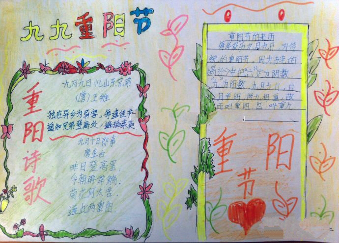 重陽節(jié)手抄報內(nèi)容，重陽節(jié)的詩歌頌佳節(jié)