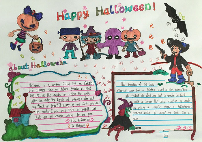 萬圣節(jié)手抄報英語簡單，Happy Halloween