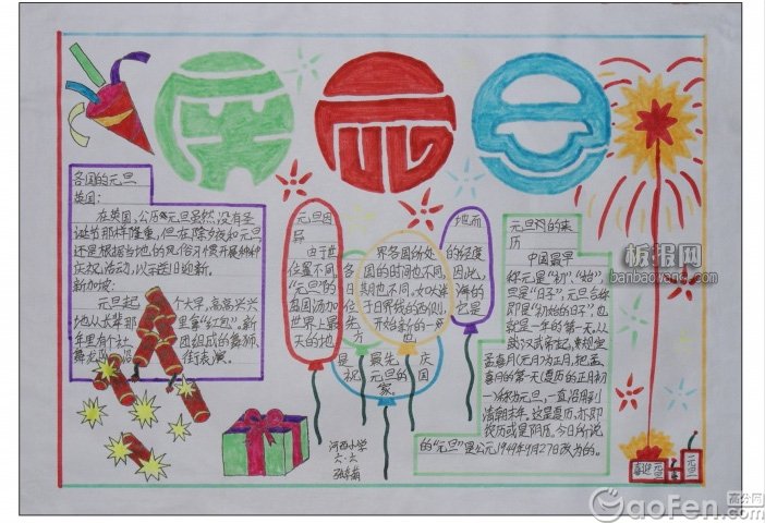 小學(xué)生元旦<a href=http://www.inspiredelm.com/shouchaobao/ target=_blank class=infotextkey>手抄報</a>