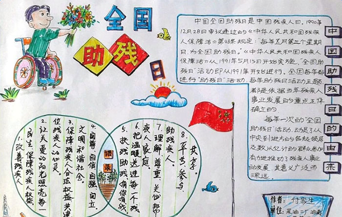 2018年助殘日手抄報，中國助殘日的由來