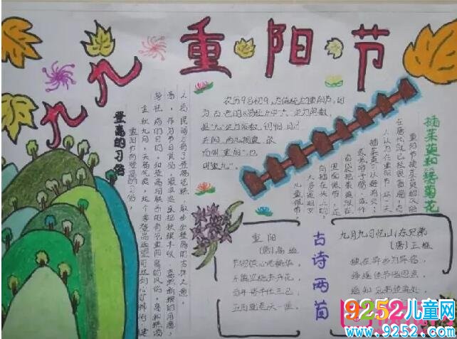 九九重陽節(jié)<a href=http://www.inspiredelm.com/shouchaobao/ target=_blank class=infotextkey>手抄報</a>，歲歲重陽今又重陽