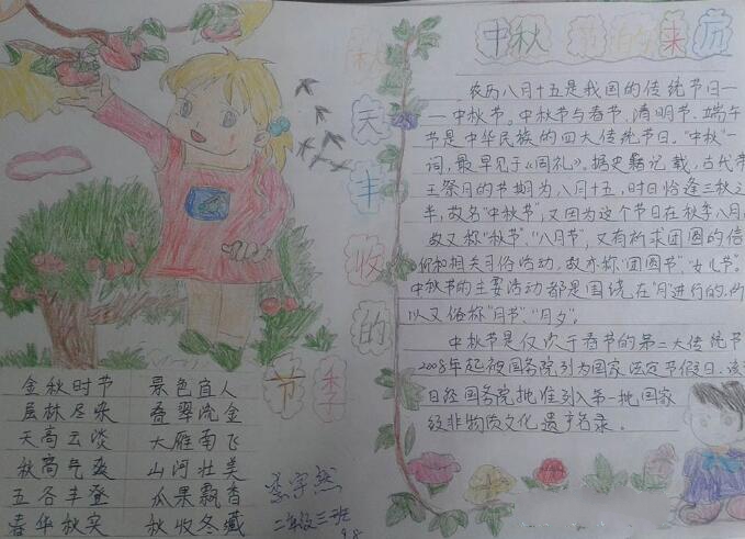 中秋節(jié)手抄報(bào)，中秋節(jié)的來(lái)歷