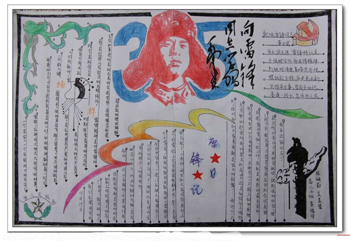 學(xué)雷鋒手抄報，雷鋒日記