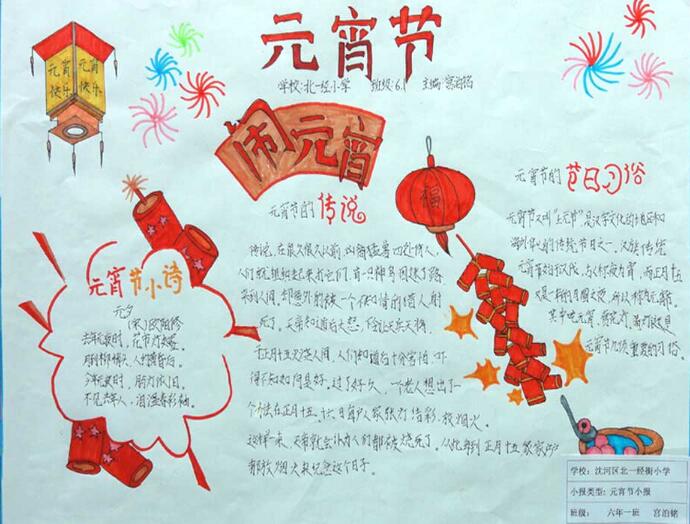 元宵節(jié)手抄報(bào)，鬧元宵