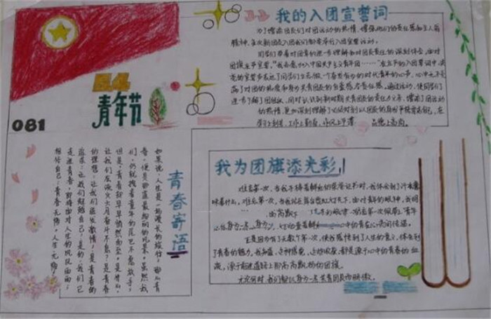 五四節(jié)手抄報(bào)，青春寄語