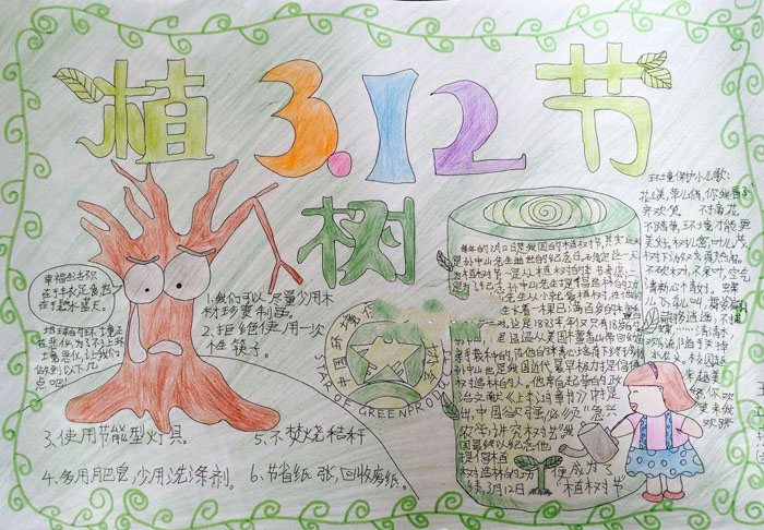 植樹節(jié)手抄報圖片，3.12植樹節(jié)
