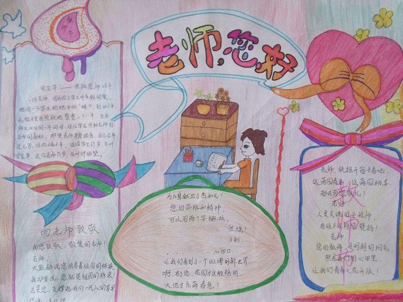 2019年三年級教師節(jié)手抄報，老師您好