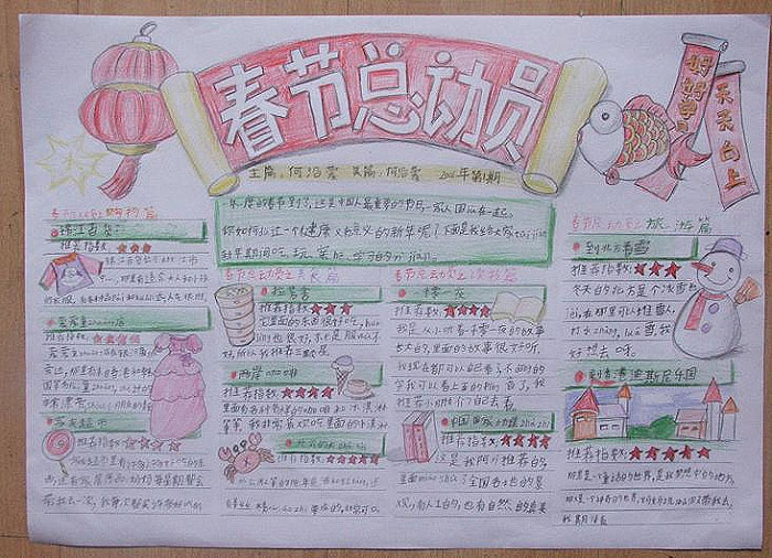 2020年春節(jié)手抄報(bào)，春節(jié)總動(dòng)員