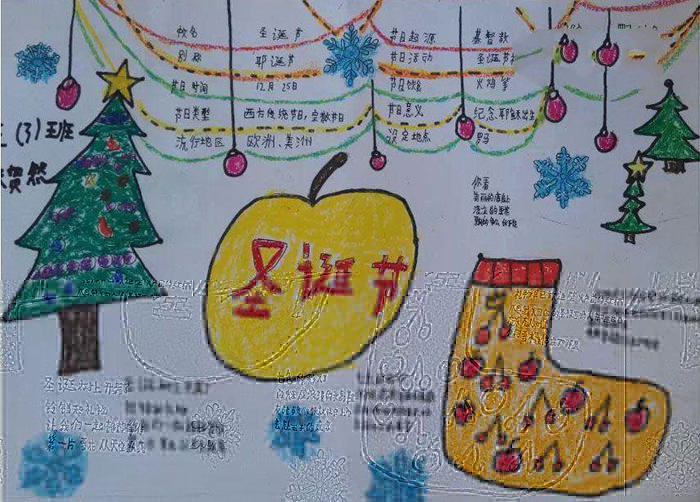 漂亮的圣誕節(jié)手抄報圖片，圣誕節(jié)快樂