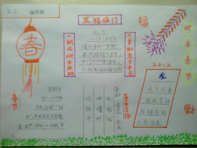 三年級(jí)春節(jié)簡(jiǎn)單<a href=http://www.inspiredelm.com/shouchaobao/ target=_blank class=infotextkey>手抄報(bào)</a>