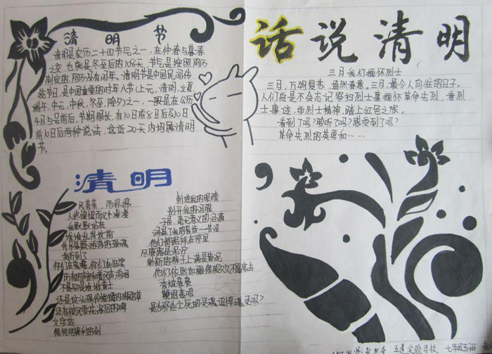 關(guān)于清明節(jié)的手抄報(bào)，話說清明