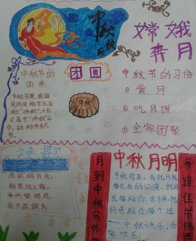 關(guān)于中秋節(jié)的手抄報(bào)嗎，中秋月明