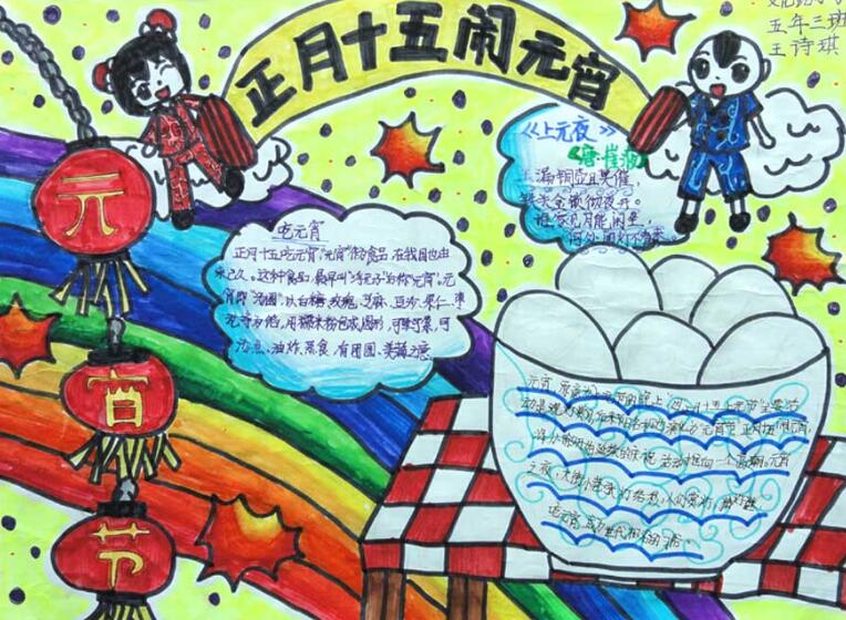 正月十五鬧元宵，元宵節(jié)手抄報(bào)