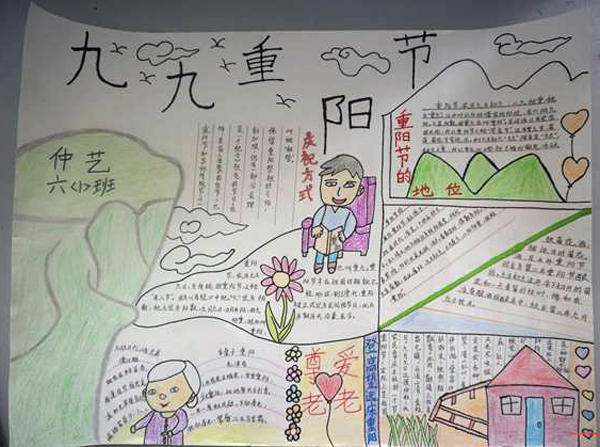 六年級(jí)九九重陽(yáng)節(jié)手抄報(bào)圖片，慶祝重陽(yáng)節(jié)的方式
