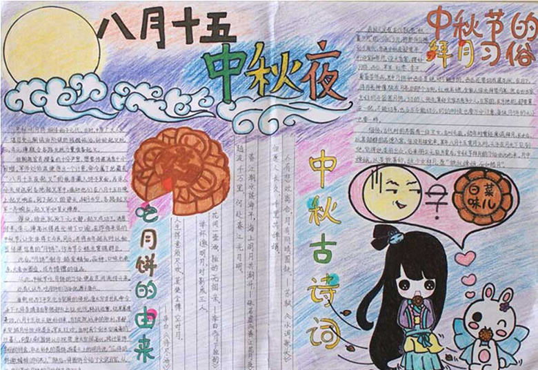 中秋節(jié)手抄報，八月十五中秋夜