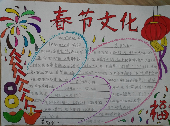 2018狗年春節(jié)手抄報(bào)圖片，春節(jié)文化