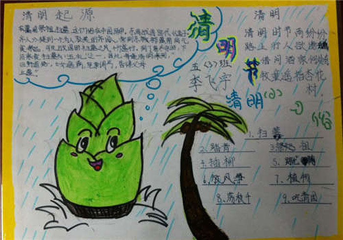 2020年清明節(jié)手抄報(bào)四年級(jí)，清明起源