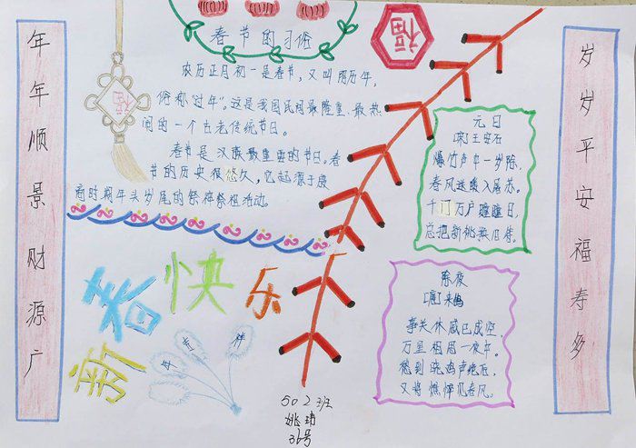 2020年關(guān)于春節(jié)手抄報(bào)圖片，新春快樂(lè)
