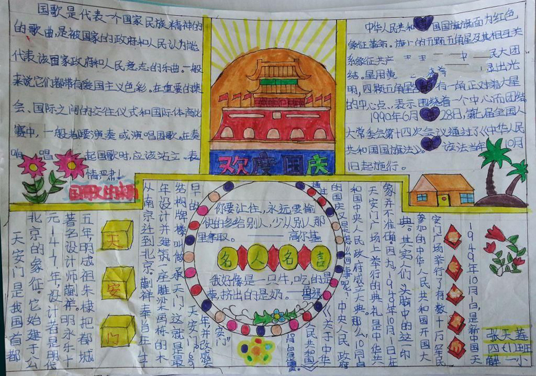 國(guó)慶節(jié)手抄報(bào)內(nèi)容，歡度國(guó)慶