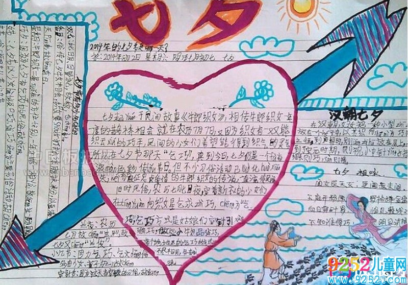 七夕節(jié)<a href=http://www.inspiredelm.com/shouchaobao/ target=_blank class=infotextkey>手抄報</a>，牛郎與織女