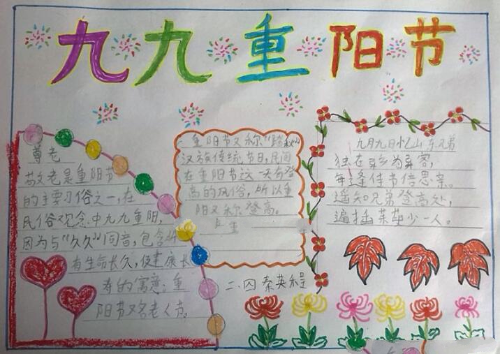 二年級(jí)重陽(yáng)節(jié)主題手抄報(bào)，九九重陽(yáng)節(jié)