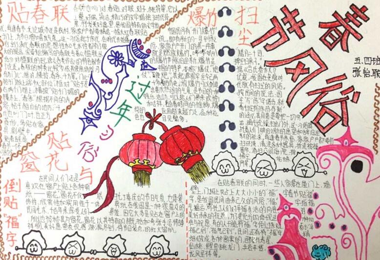 中華習(xí)俗，春節(jié)風(fēng)俗手抄報