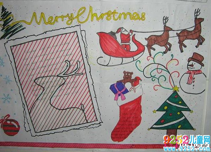 漂亮的圣誕節(jié)英語(yǔ)<a href=http://www.inspiredelm.com/shouchaobao/ target=_blank class=infotextkey>手抄報(bào)</a>圖片，快樂(lè)的圣誕節(jié)（6張）