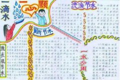 322世界水日手抄報，一滴水一顆心（一水多用）