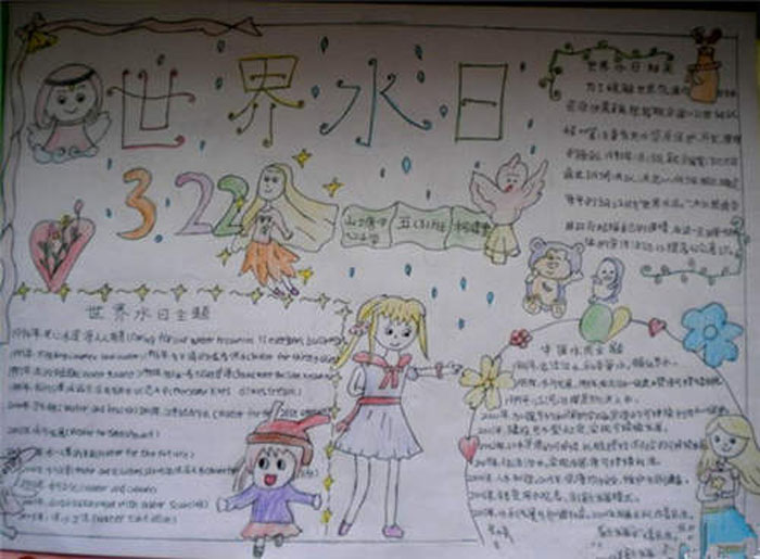 2017年世界水日的手抄報圖片，世界水日主題