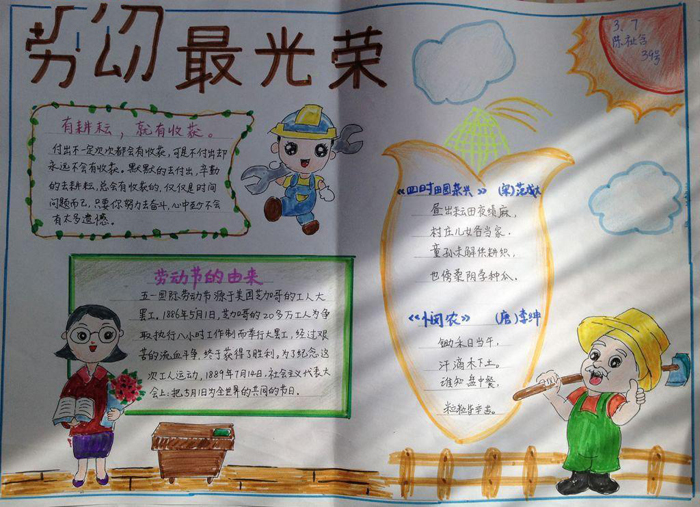 勞動節(jié)手抄報圖片，有耕耘就有收獲