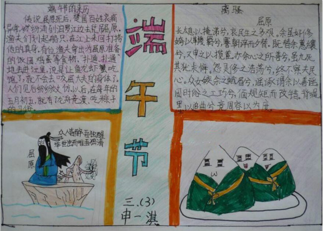 端午節(jié)紀(jì)念屈原手抄報(bào) 小學(xué)生手抄報(bào)
