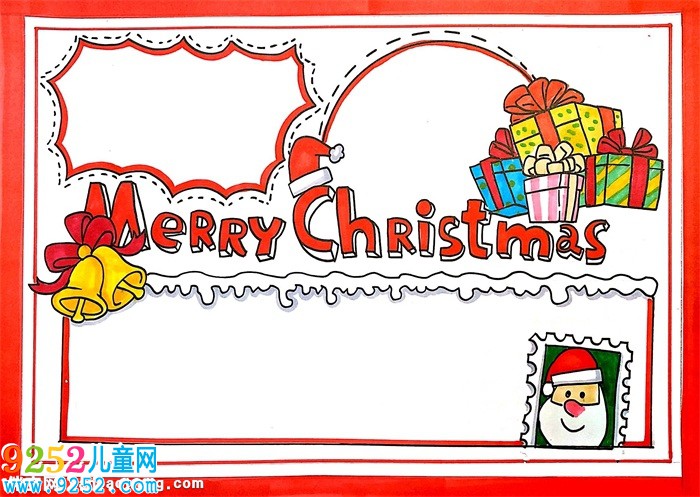 漂亮的圣誕節(jié)<a href=http://www.inspiredelm.com/shouchaobao/ target=_blank class=infotextkey>手抄報(bào)</a>模板，簡單圣誕節(jié)<a href=http://www.inspiredelm.com/shouchaobao/ target=_blank class=infotextkey>手抄報(bào)</a>