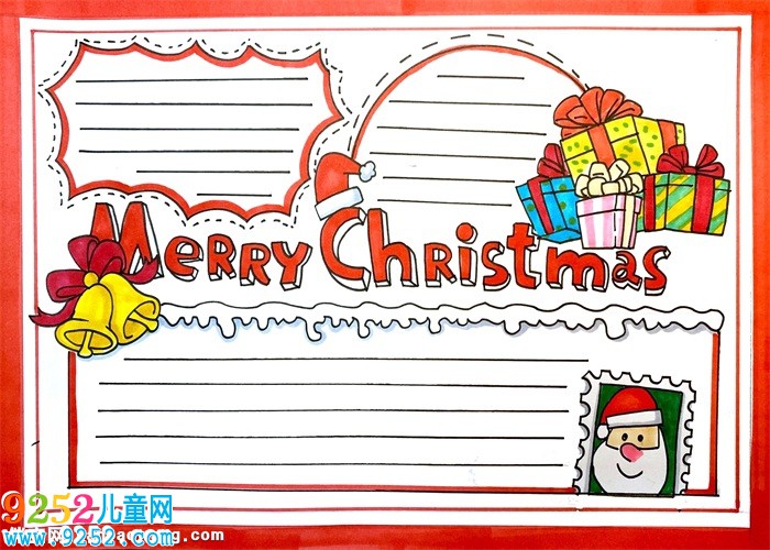 漂亮的圣誕節(jié)<a href=http://www.inspiredelm.com/shouchaobao/ target=_blank class=infotextkey>手抄報(bào)</a>模板，簡單圣誕節(jié)<a href=http://www.inspiredelm.com/shouchaobao/ target=_blank class=infotextkey>手抄報(bào)</a>