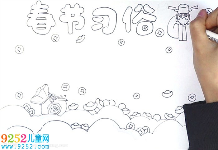 春節(jié)習俗<a href=http://www.inspiredelm.com/shouchaobao/ target=_blank class=infotextkey>手抄報</a>怎么畫