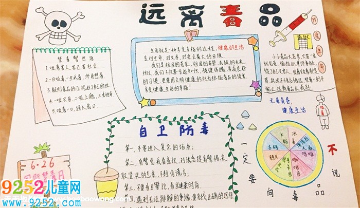 世界禁毒日手抄報圖片，遠離毒-品