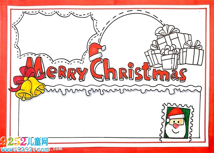 漂亮的圣誕節(jié)<a href=http://www.inspiredelm.com/shouchaobao/ target=_blank class=infotextkey>手抄報(bào)</a>模板，簡單圣誕節(jié)<a href=http://www.inspiredelm.com/shouchaobao/ target=_blank class=infotextkey>手抄報(bào)</a>