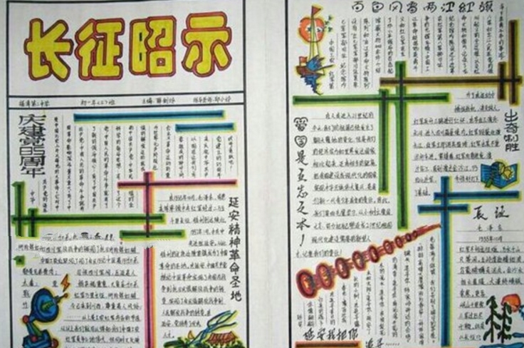 2018年長征精神手抄報，長征昭示