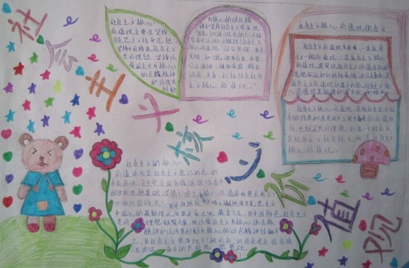 關(guān)于小學(xué)生社會主義核心價值觀的手抄報