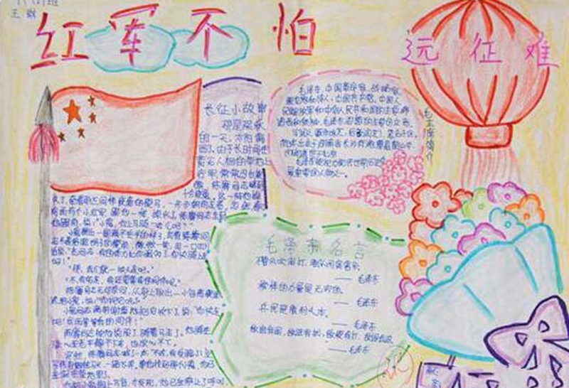 長(zhǎng)征精神手抄報(bào)，紅軍不怕遠(yuǎn)征難